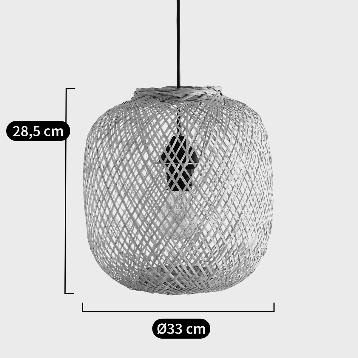 Hanglamp in bamboe Ø33 cm, Ezia naturel, LA REDOUTE INTERIEURS