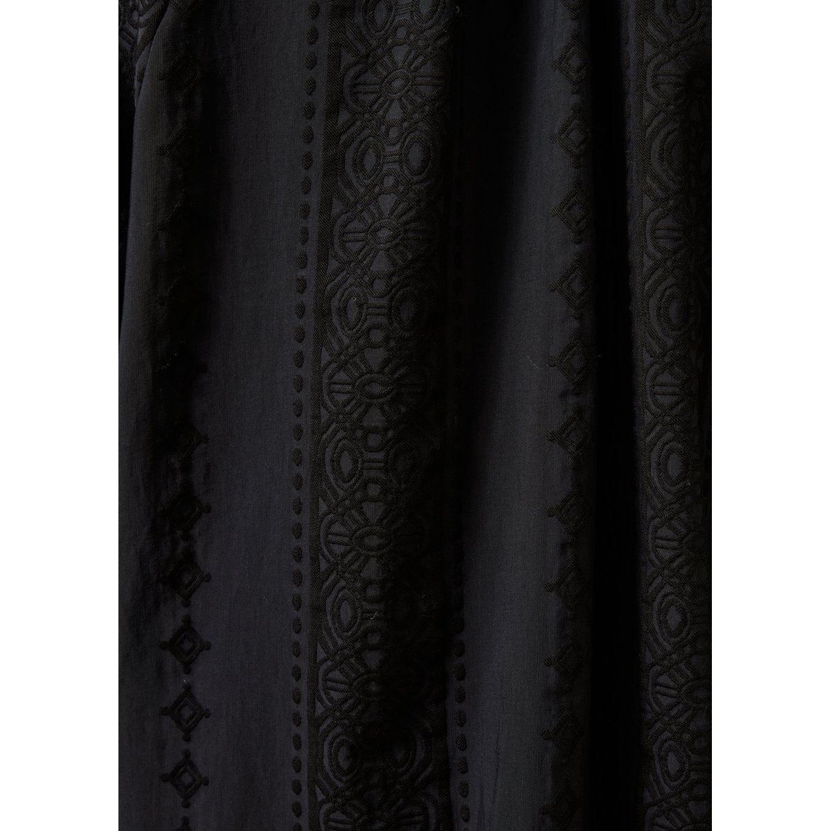 Chemise manches longues col rond en jacquard noir, LA FEE MARABOUTEE