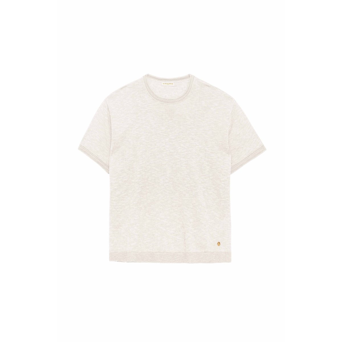 T-shirt manches courtes col rond uni MIRLEY 11-ecru, LA PETITE ETOILE