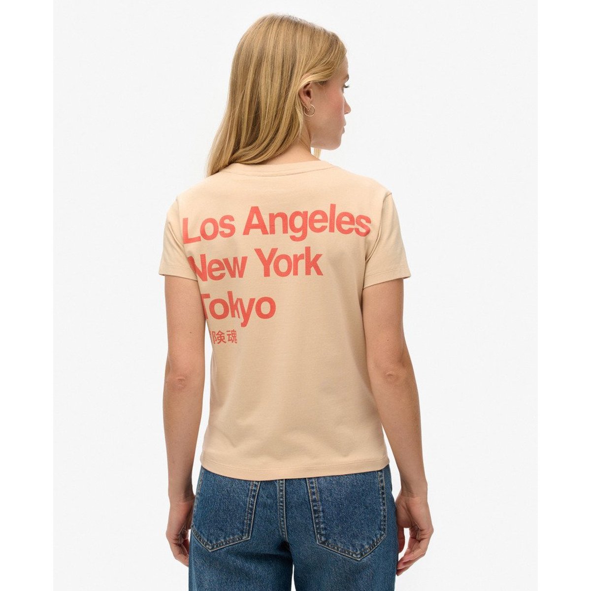 T-shirt ajusté Core Logo City beige foncé, SUPERDRY
