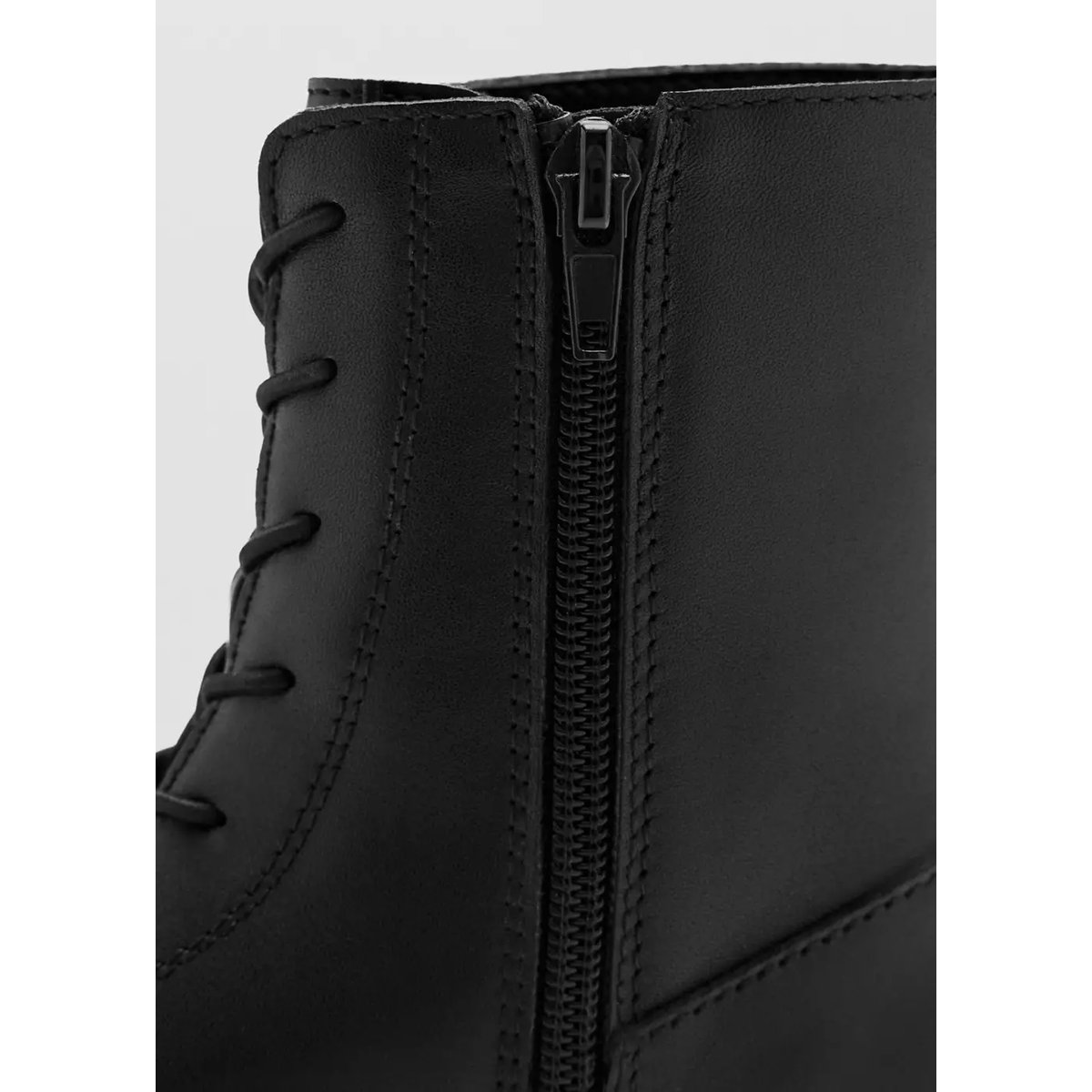 Bottines en cuir bovin à lacets noir, MANGO KIDS