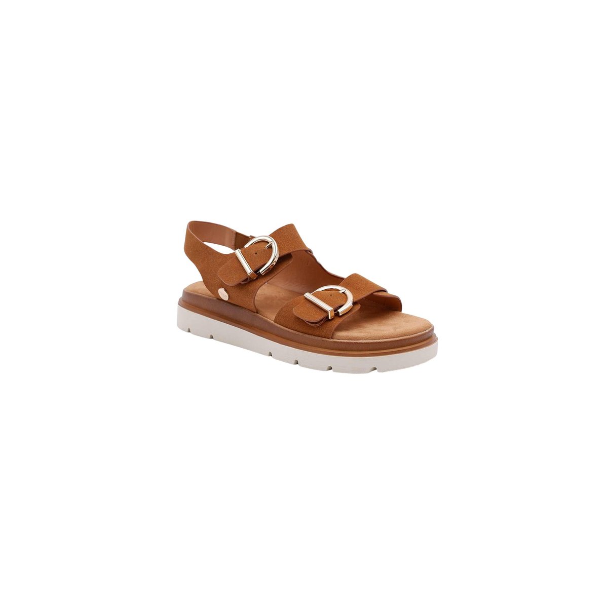 Sandales femme à doubles brides ajustables SOLAL tan, DEELUXE