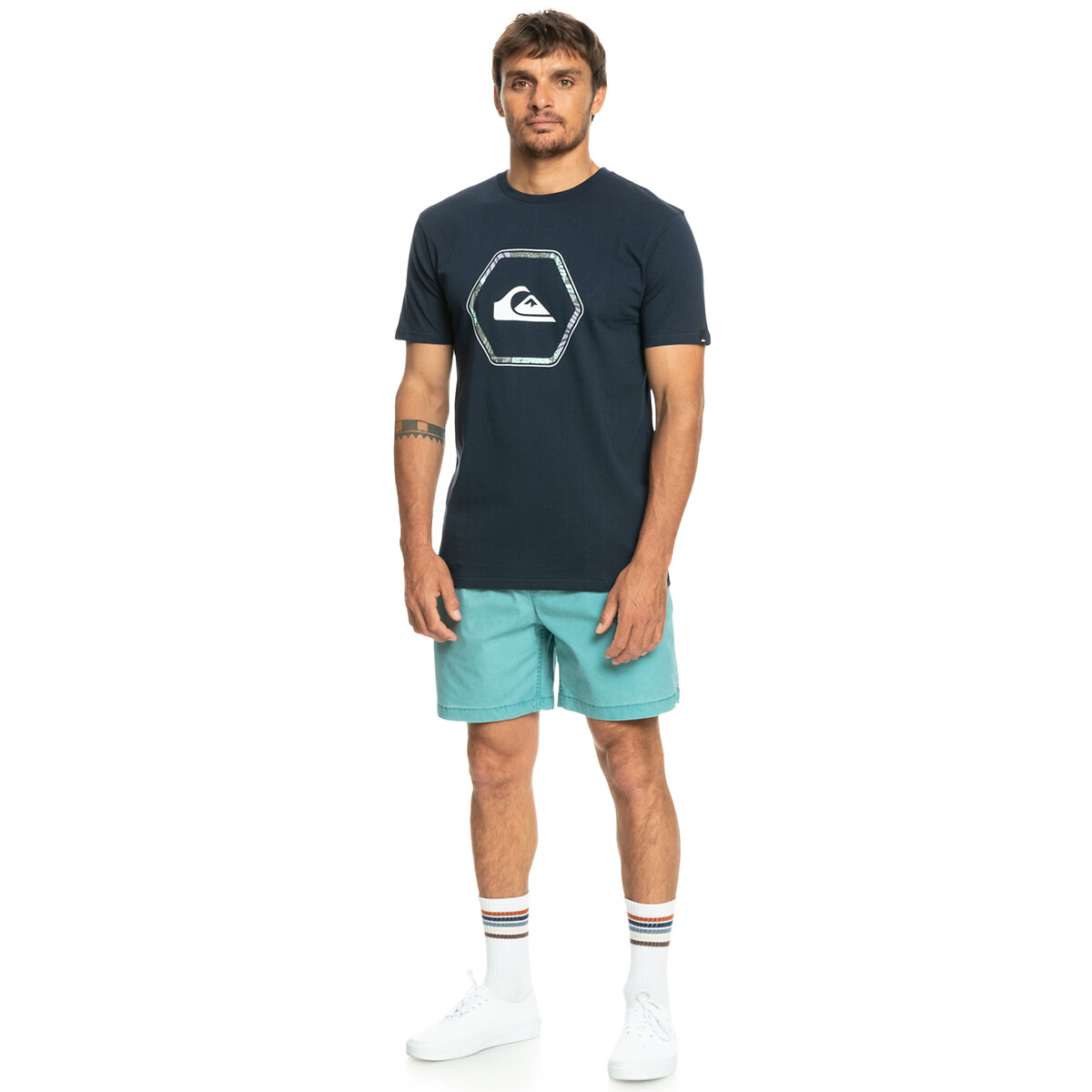 T-shirt manches courtes logo shapes bleu marine, QUIKSILVER