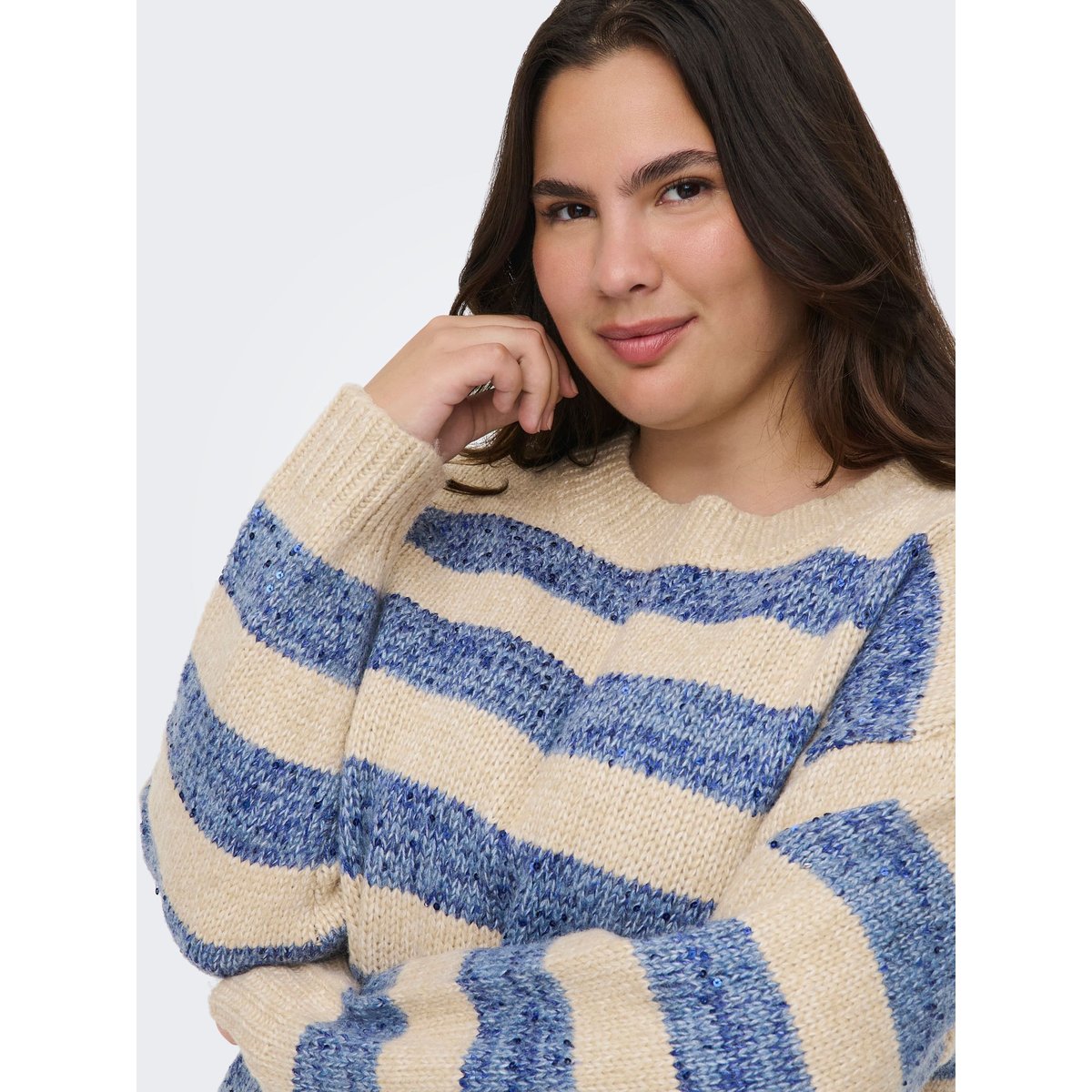Pull En Maille humus 1, ONLY CARMAKOMA