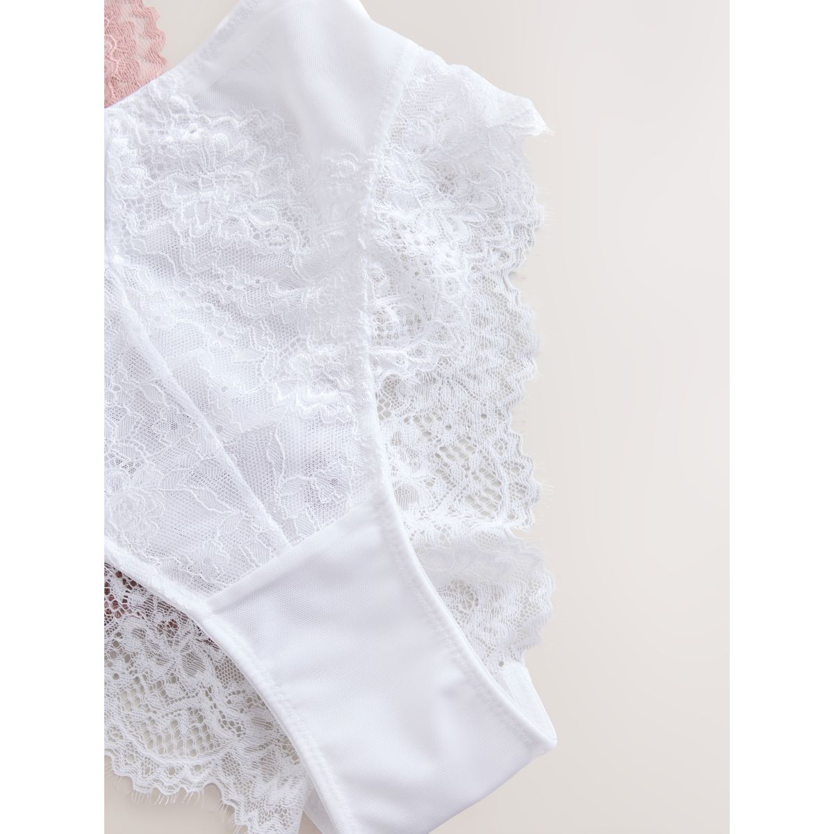 Culotte gainante effet ventre plat, lot de 2 rose poudré/blanc, NEXT