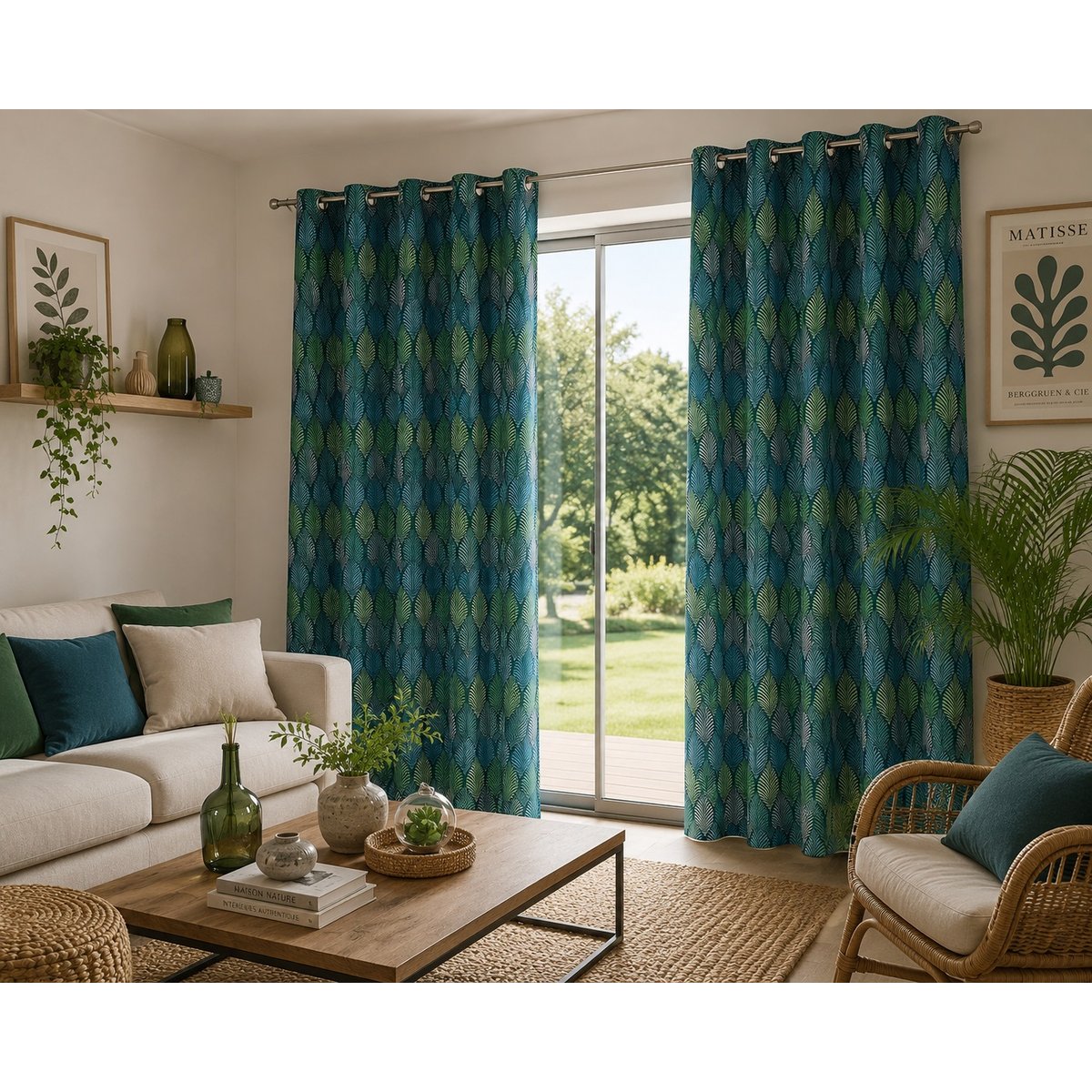 Rideau a oeillets Collection Winter Green 140 x 260 cm vert, EDEN