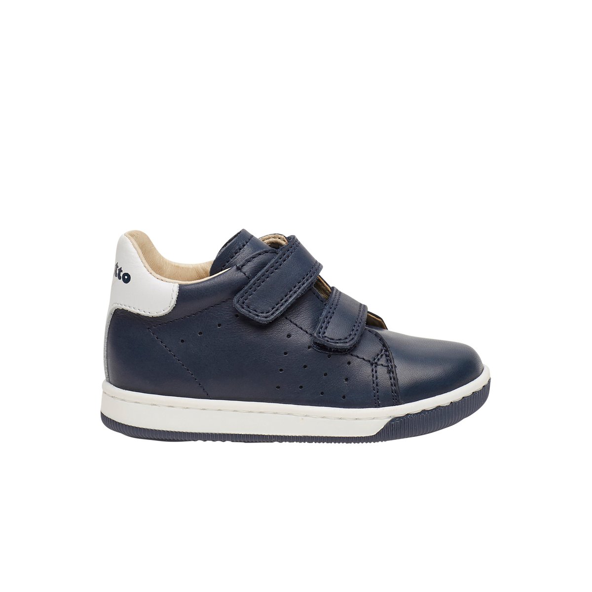 Baskets en nappa avec velcro ADAM VL marine, FALCOTTO