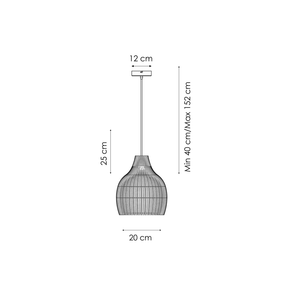 Suspension en rotin, ELONGO beige, INSPIRE