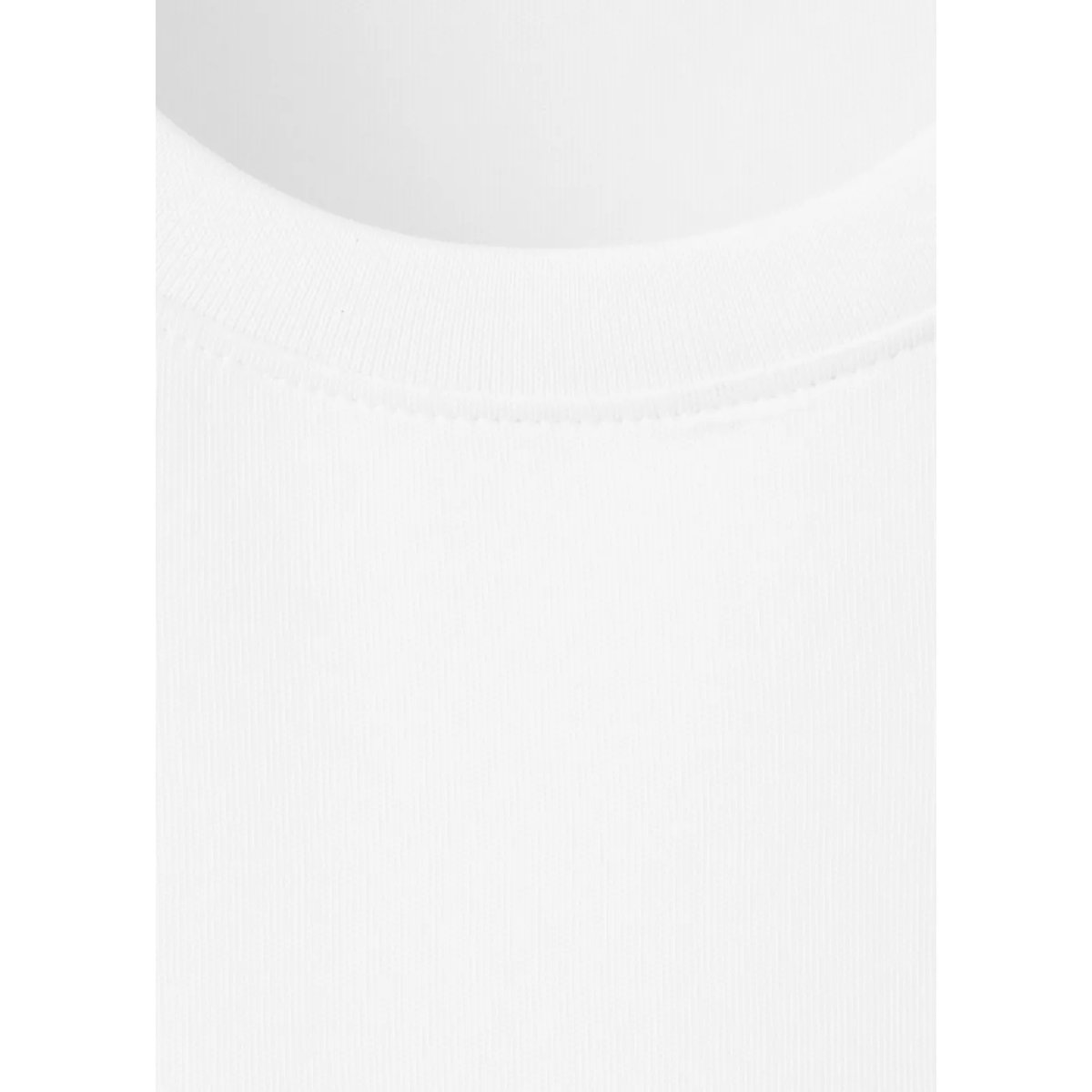 T-shirt coton col rond blanc, MANGO