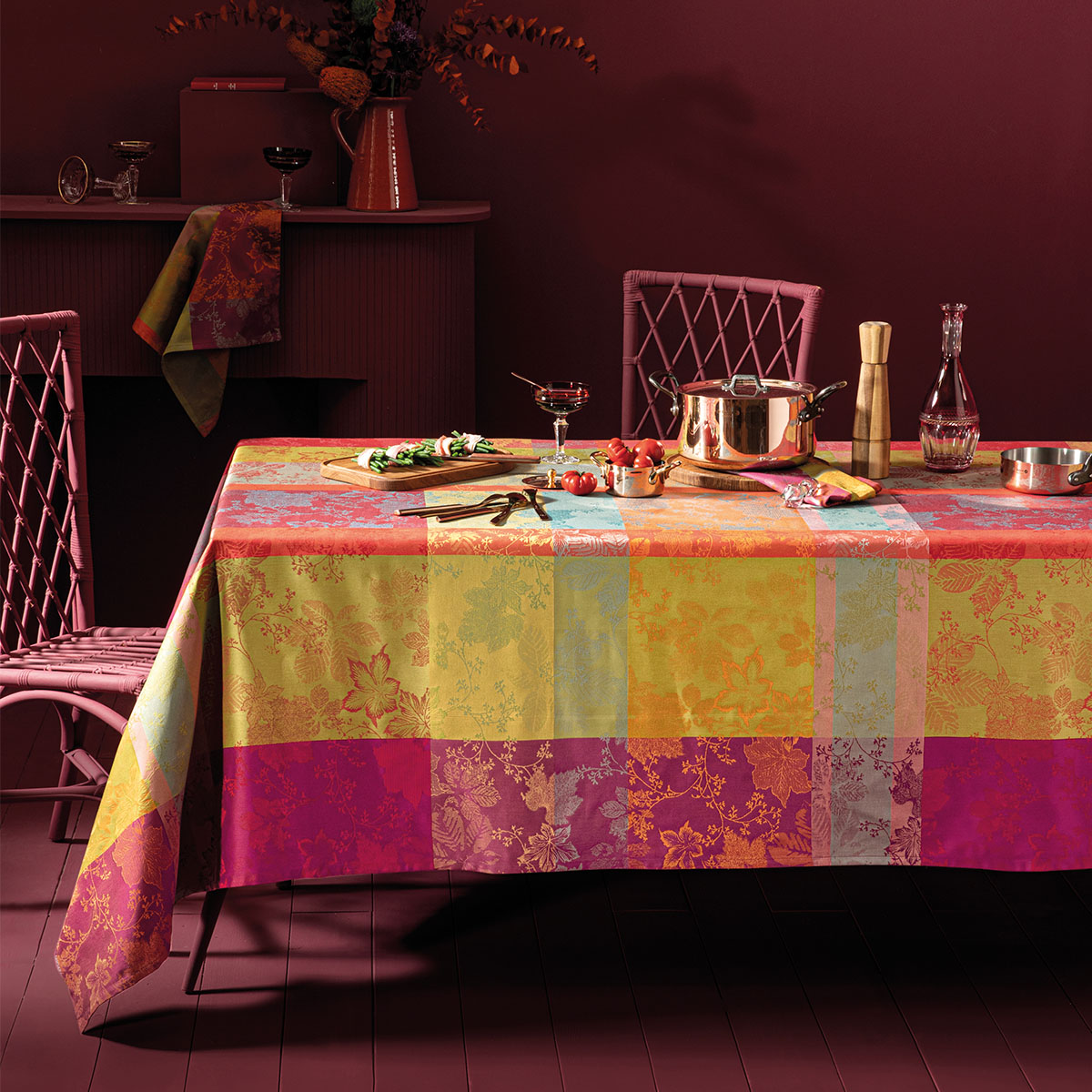Nappe pur coton MILLE SOUS BOIS automne, GARNIER THIEBAUT