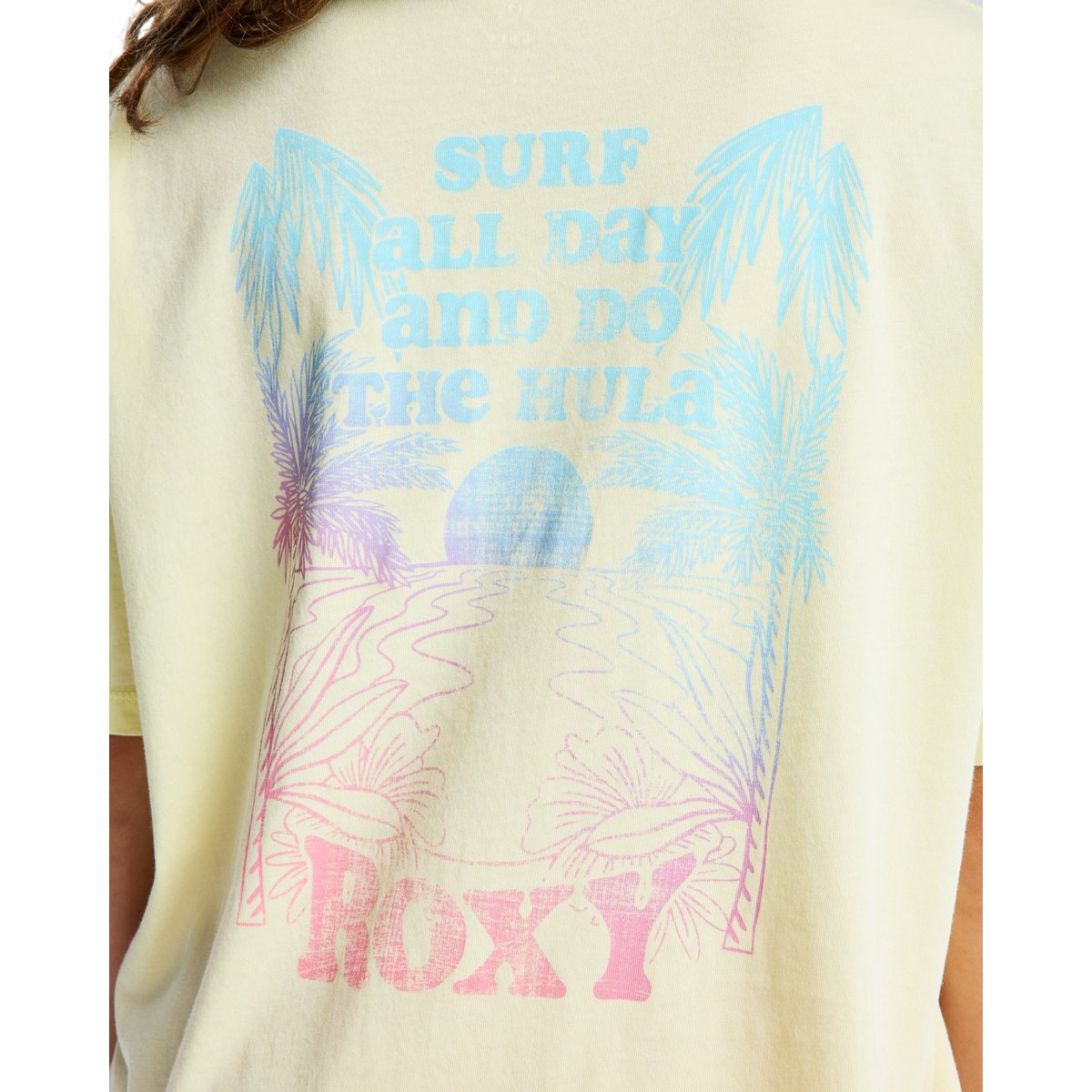 T-Shirt, manches courtes, col rond, Floral. vert daiquiri green, ROXY