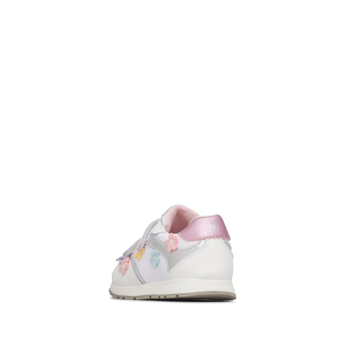 Sneakers en cuir et tissu avec des fleurs appliquées LUCY VL. blanc-, NATURINO