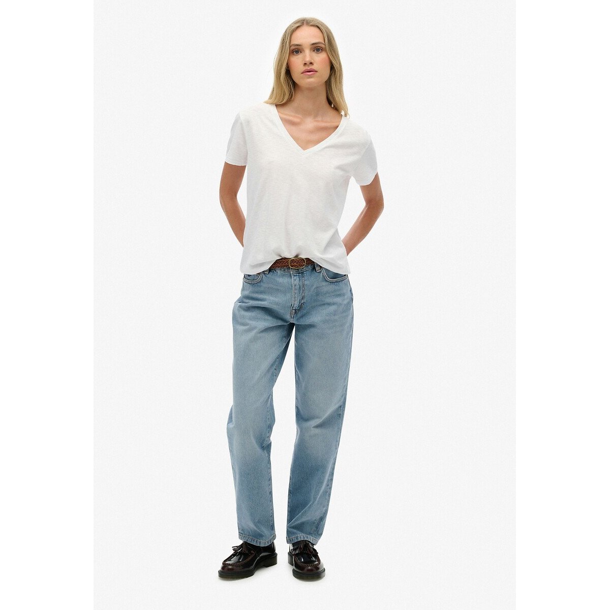 T-shirt brodé blanc, SUPERDRY