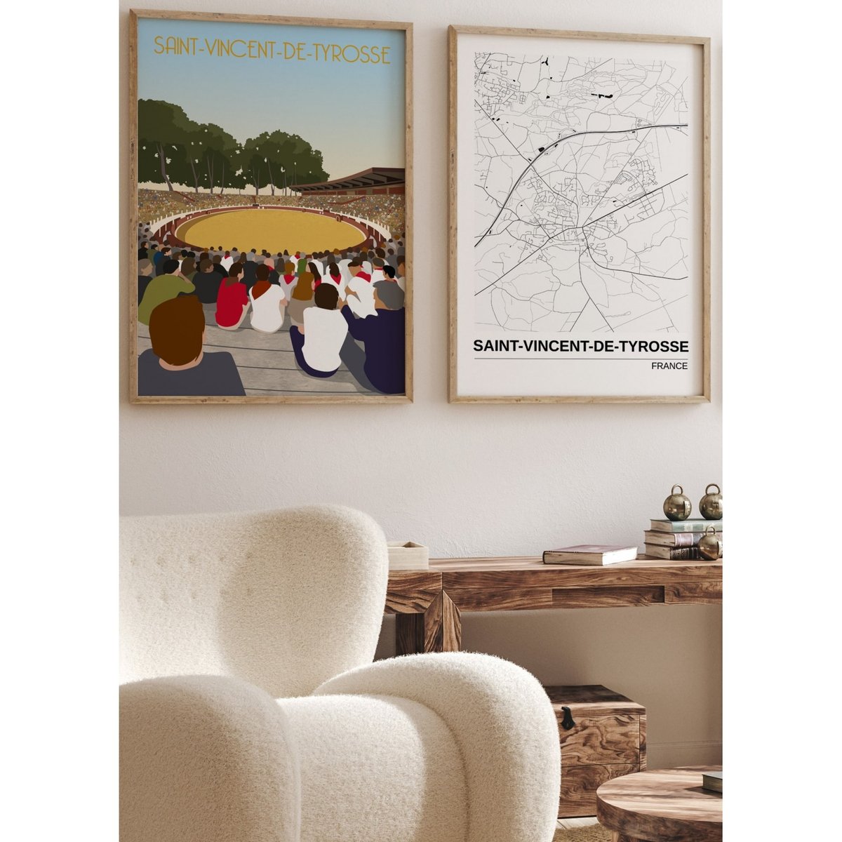 Affiche ville Saint-Vincent-de-Tyrosse blanc, L'AFFICHERIE