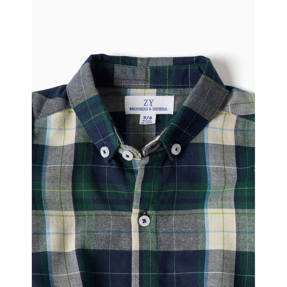 Body-chemise en coton à carreaux B&S bleu foncé, ZIPPY
