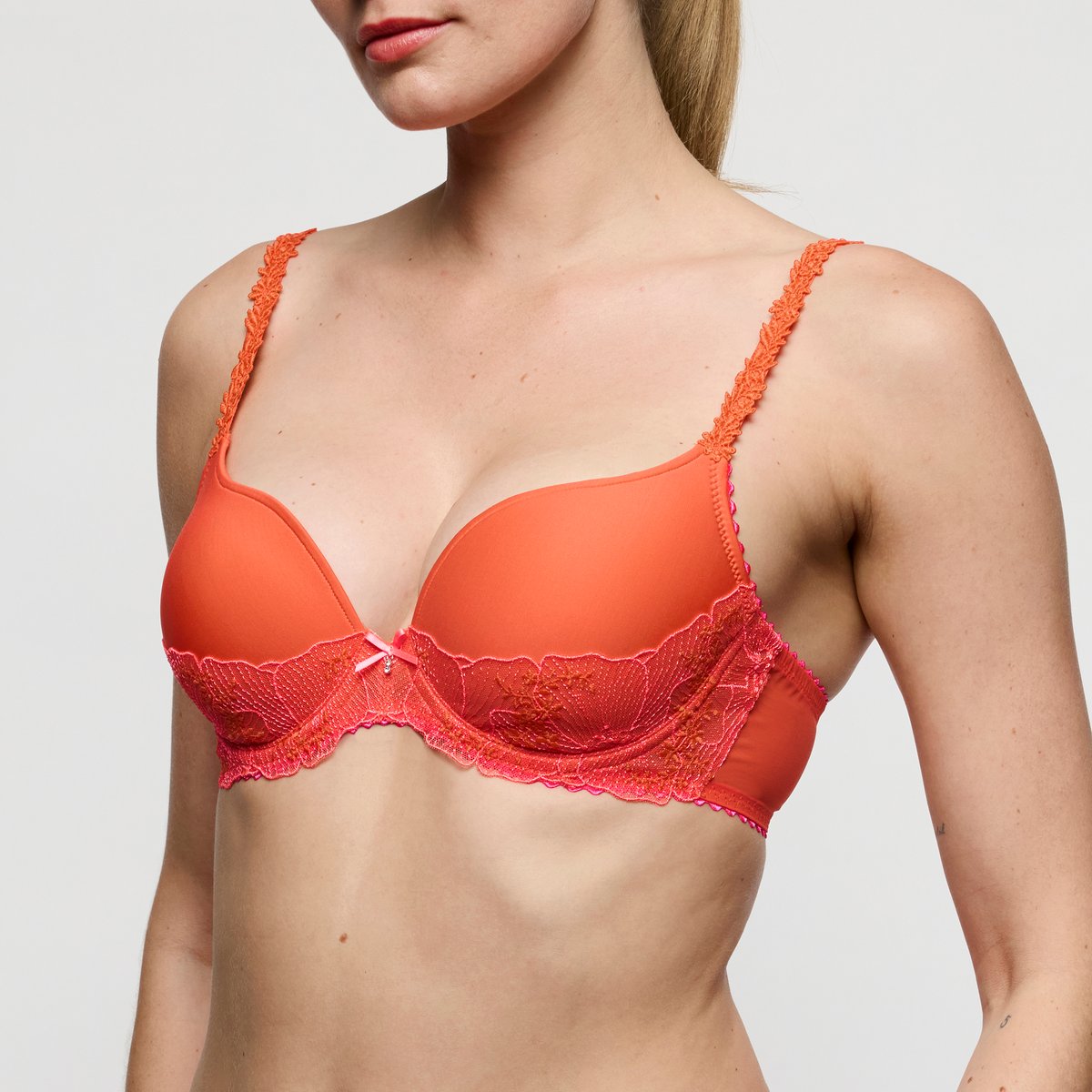 Soutien gorge rembourré - forme coeur SOLENE orange - pamplemousse, MARIE JO