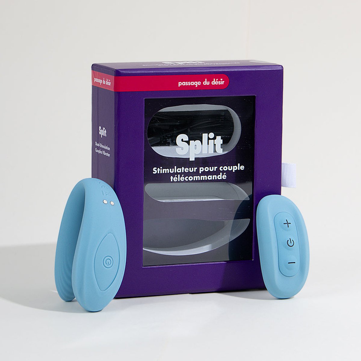 Vibromasseur pour couple Split télécommandé bleu, PASSAGE DU DESIR