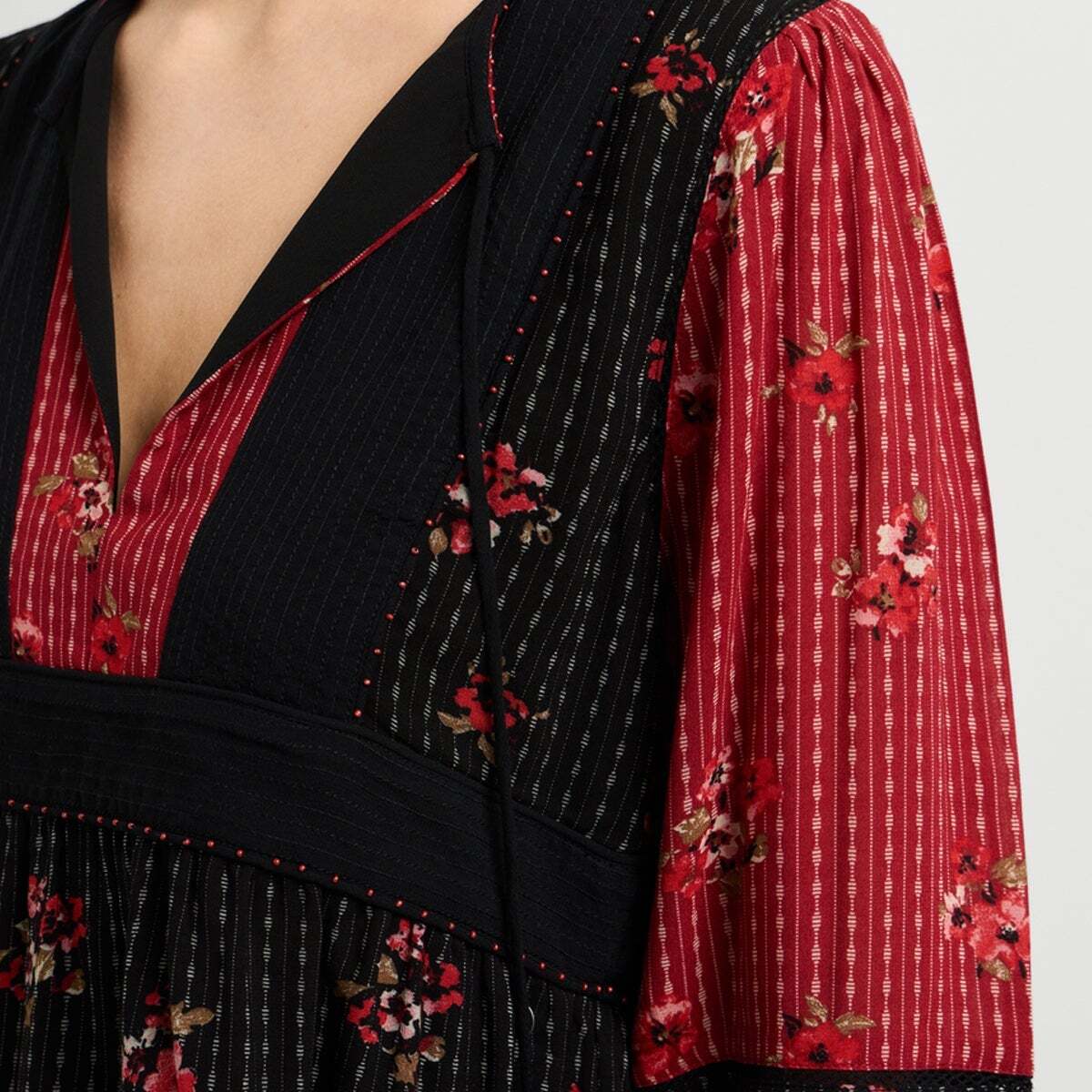 Blouse Fluide Color Block noir, PEPE JEANS
