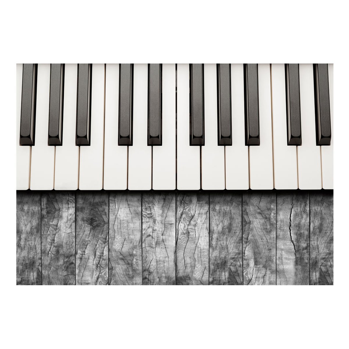 Papier peint intissé panoramique Hobby Inspired by Chopin - grey wood gris / argent, EDEN