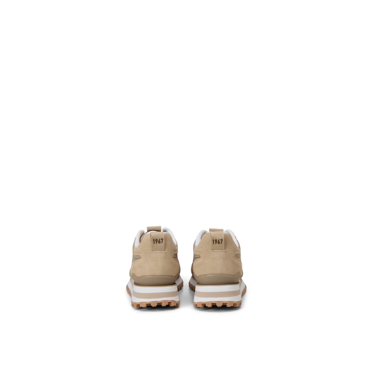 Modèle de baskets Bjorna en néoprène et cuir velours marron, MARC O'POLO