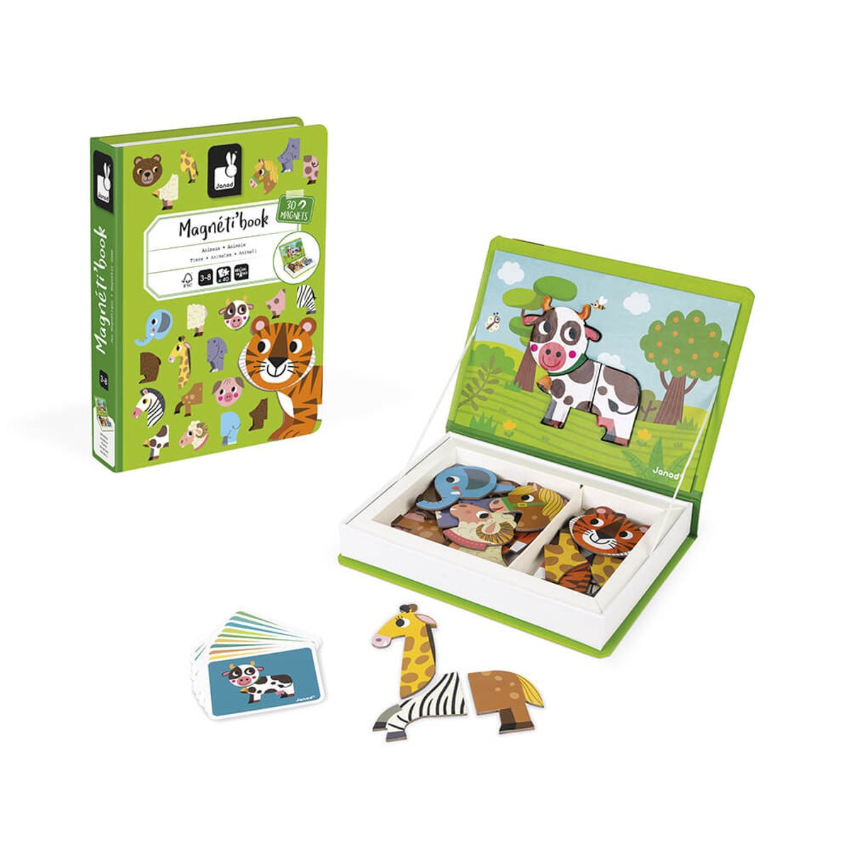 Jeu magnétique Magneti'Book Animaux vert, JANOD