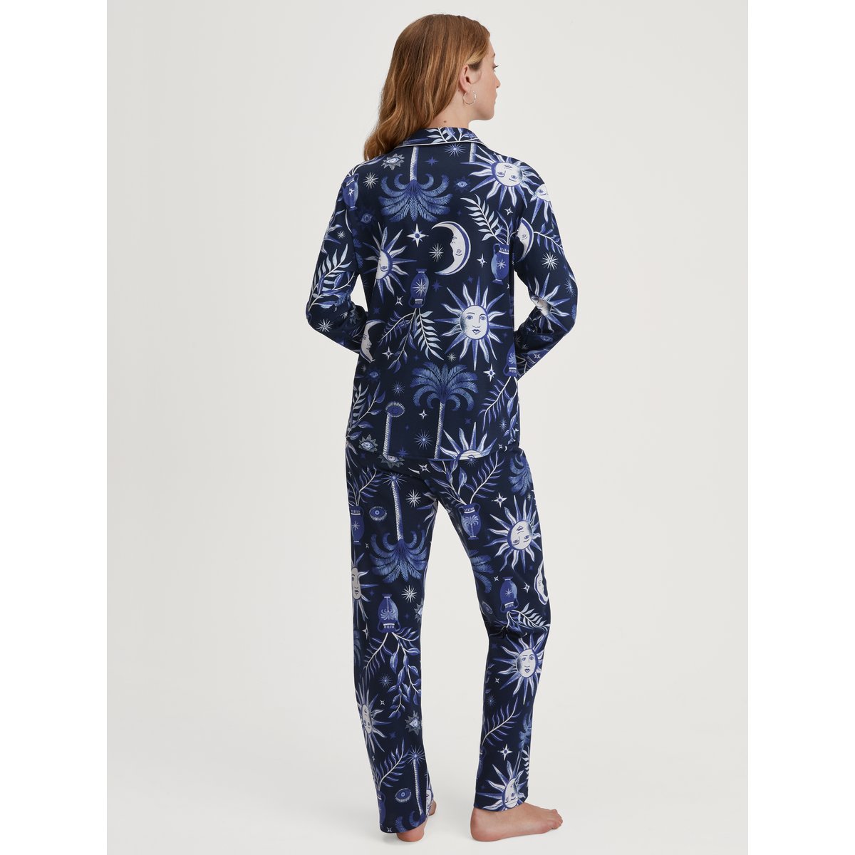 Pyjama à boutons manches longues Coton COSY NIGHTS saphir foncé, CALIDA