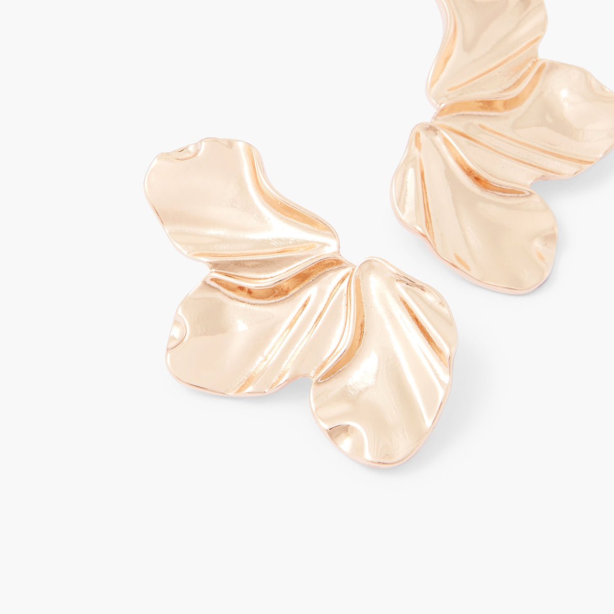 Boucles d'oreilles demi fleur dorées doré, BALABOOSTE