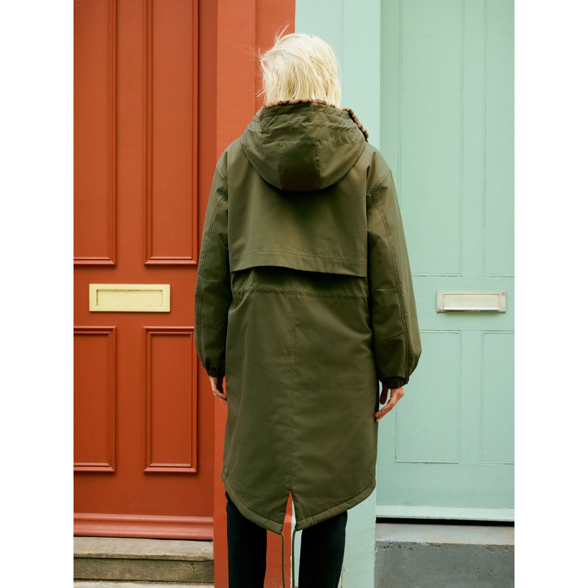 Parka avec doublure imitation fourrure imprimée animal vert kaki, NEXT