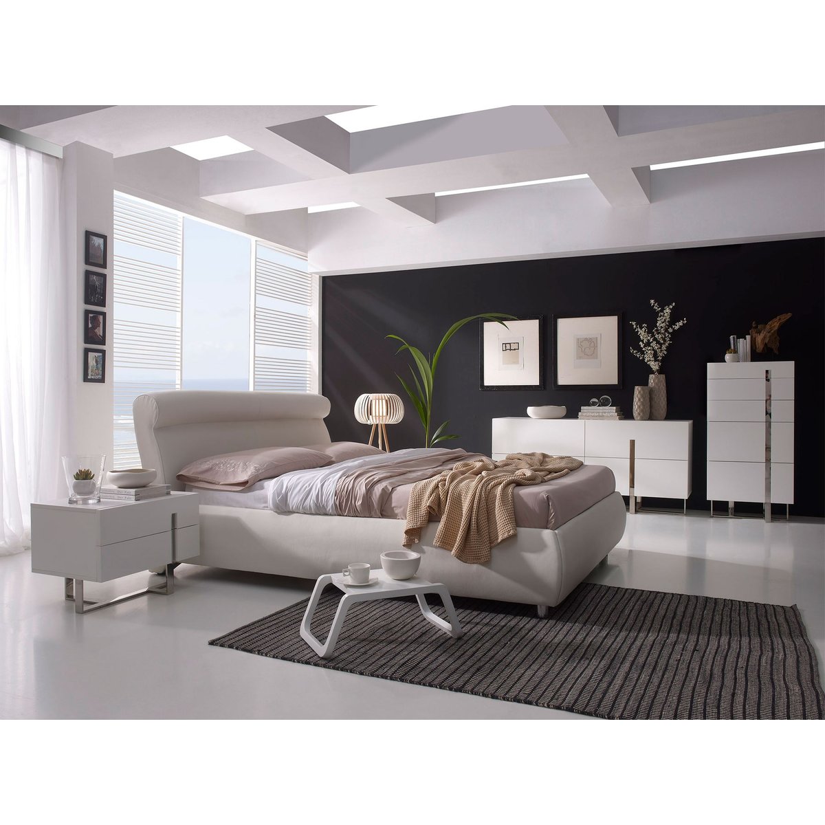 Buffet en bois blanc et acier chromé blanc | acier, ANGEL CERDA