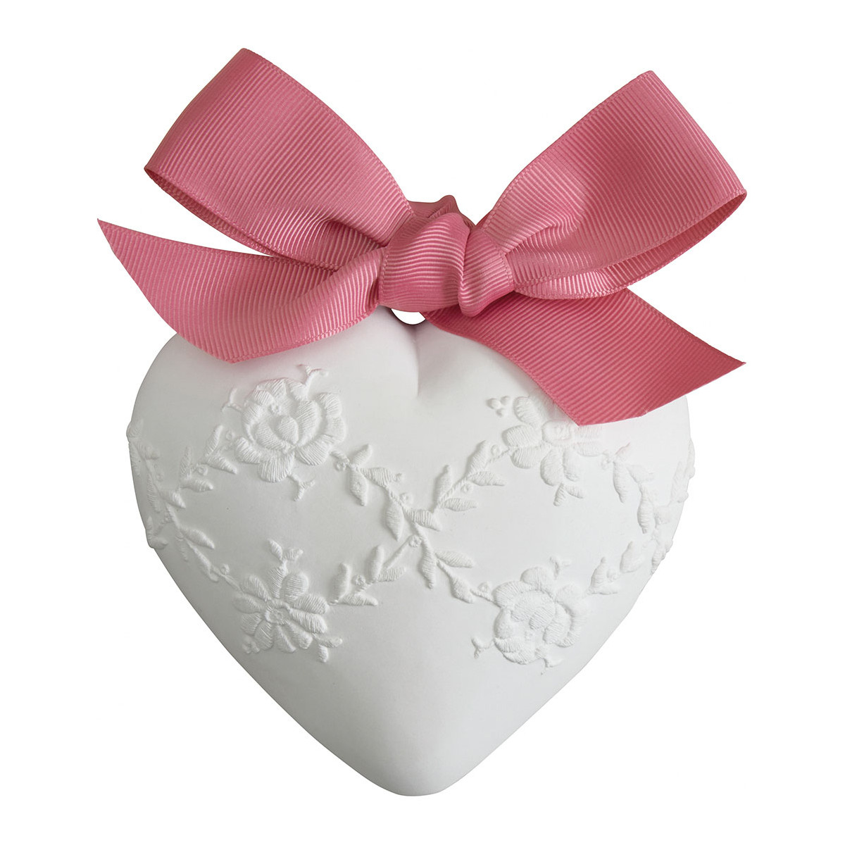 Grand Cœur parfumé brodé - Marquise blanc, MATHILDE M