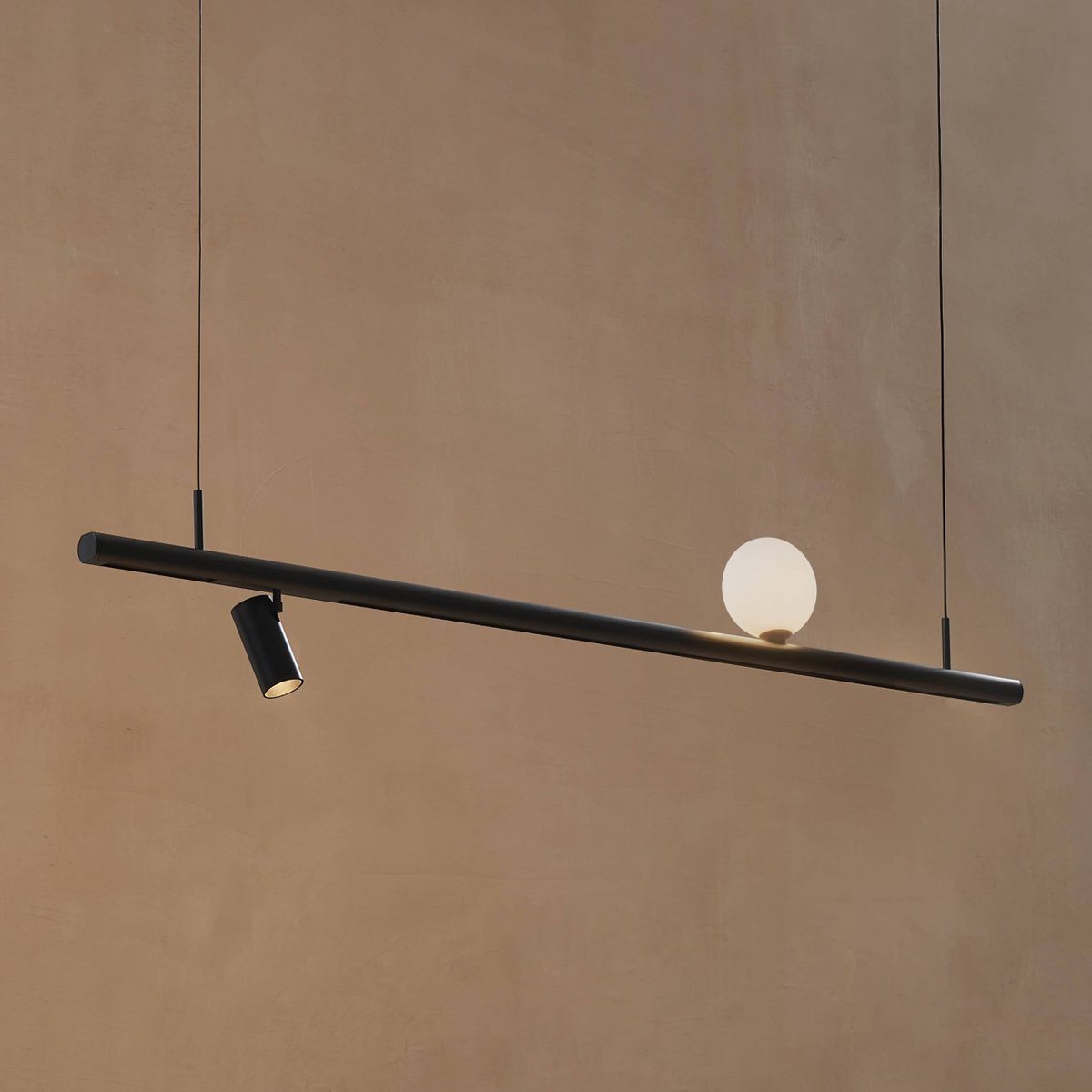 Suspension LED aimantée minimaliste - LYNE noir et blanc, KOSILUM