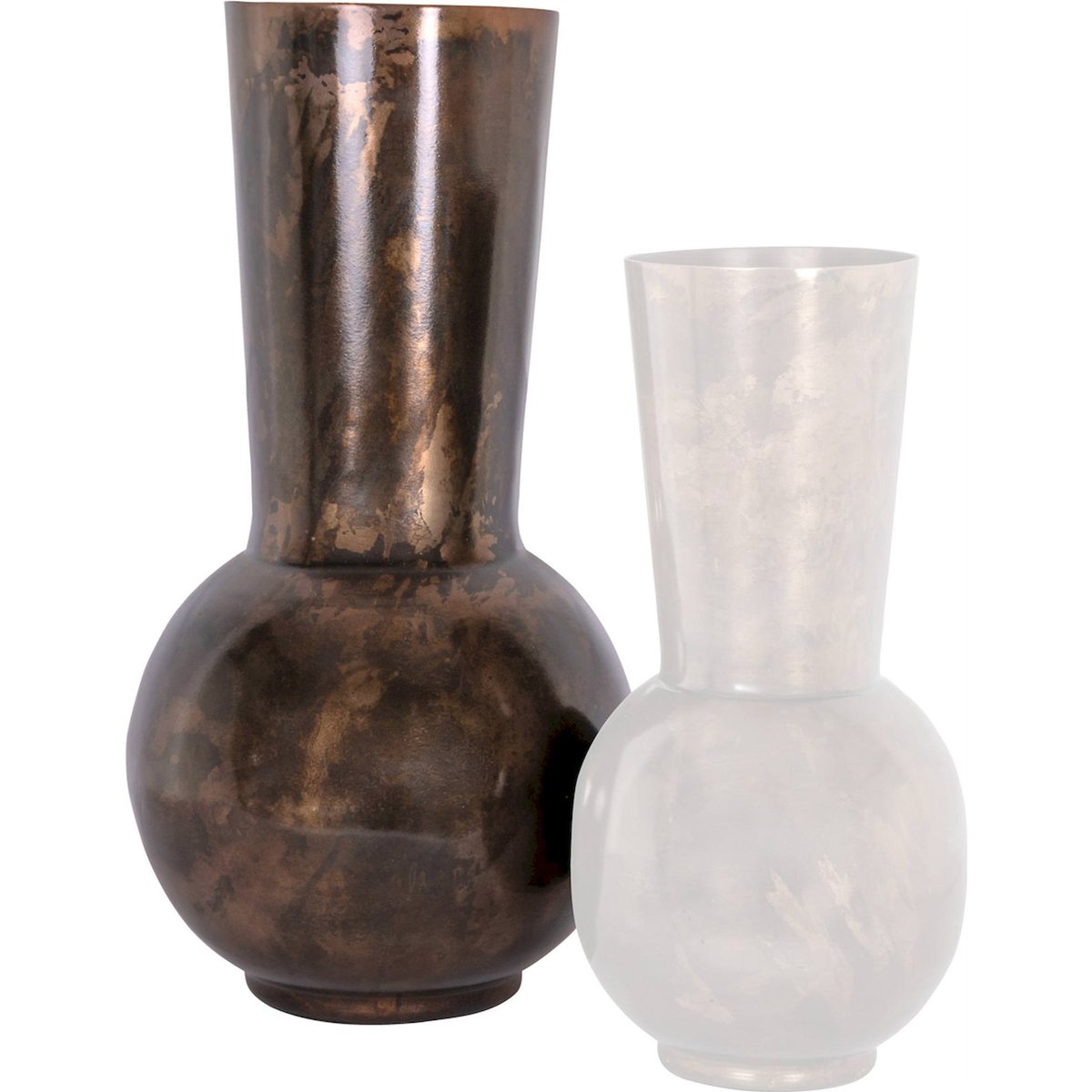 Vase évasé en aluminium style contemporain cuivre effet vieilli raffiné, RECOLLECTION