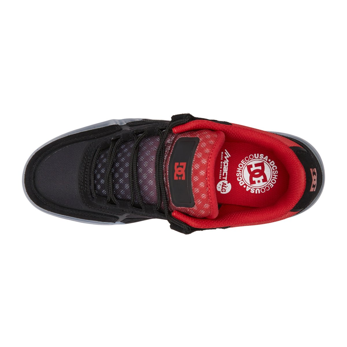 Chaussures de skate en cuir. noir black/red, DC SHOES