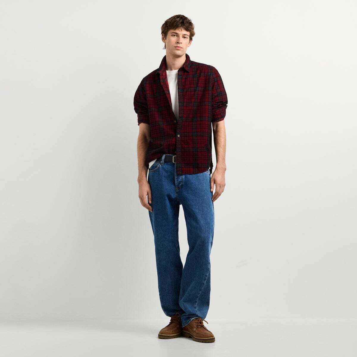 Chemise En Velours Côtelé À Carreaux Coupe Regular rouge hiver, PEPE JEANS
