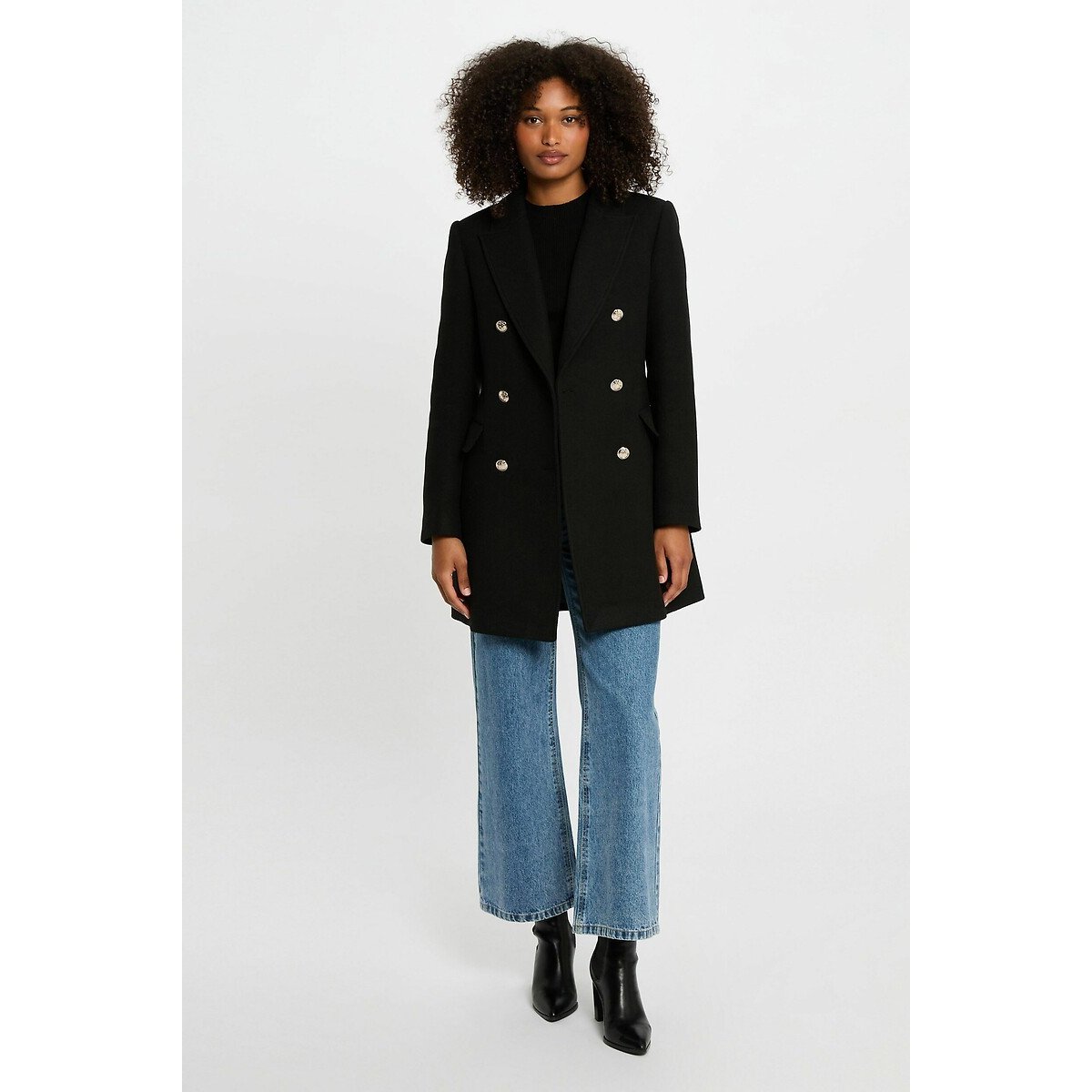 Cappotto di media lunghezza con bottoni nero , MORGAN