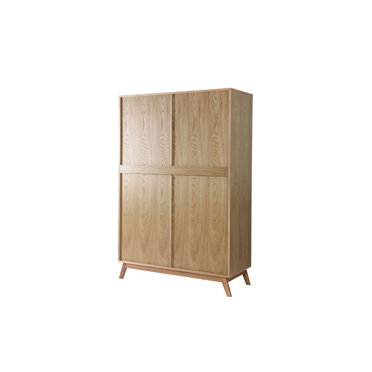 Armoire design avec penderie finition bois clair et blanc mat L120 cm HELIA blanc, MILIBOO