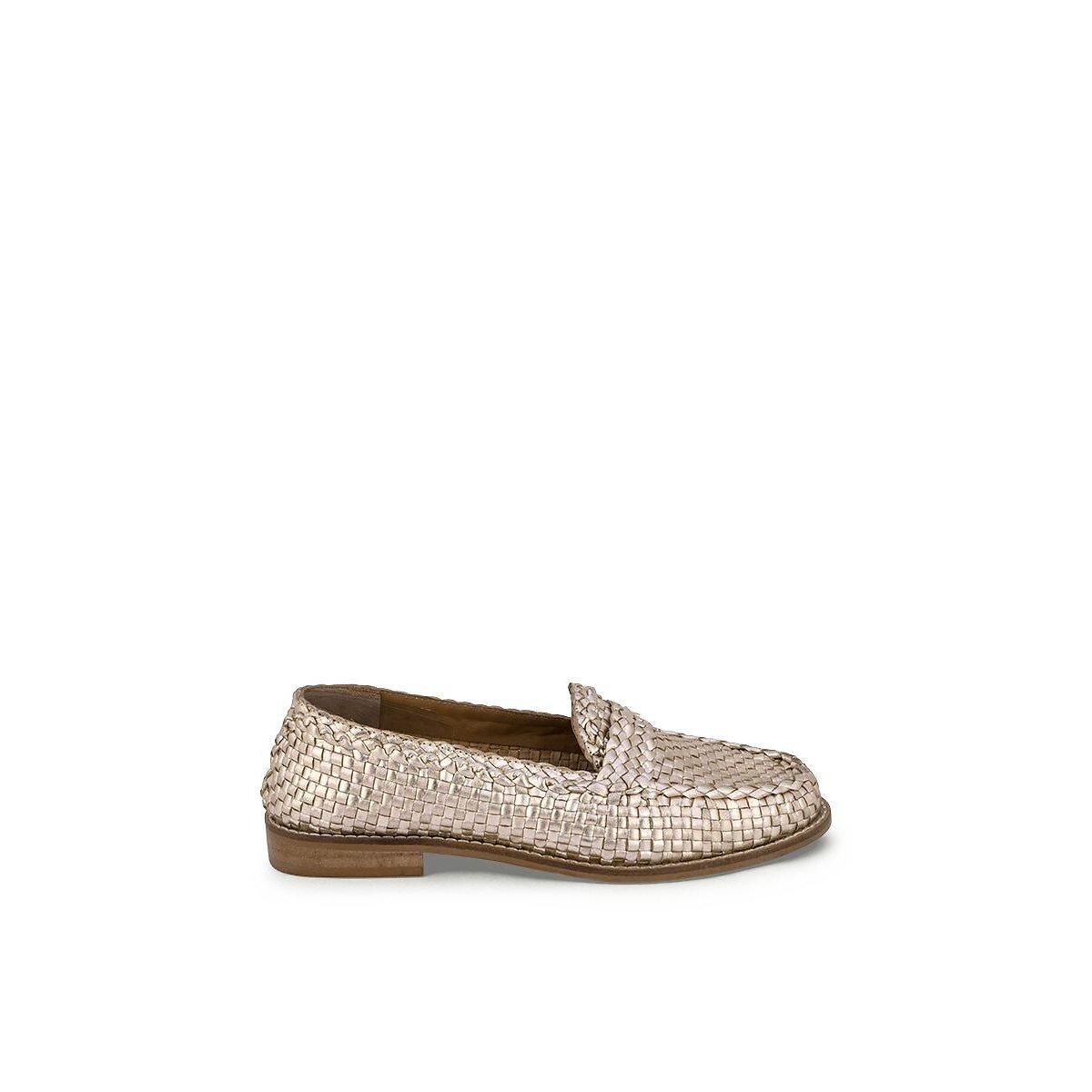 Mocassins en cuir tressé Zaboo or, LES TROPEZIENNES PAR M.BELARBI