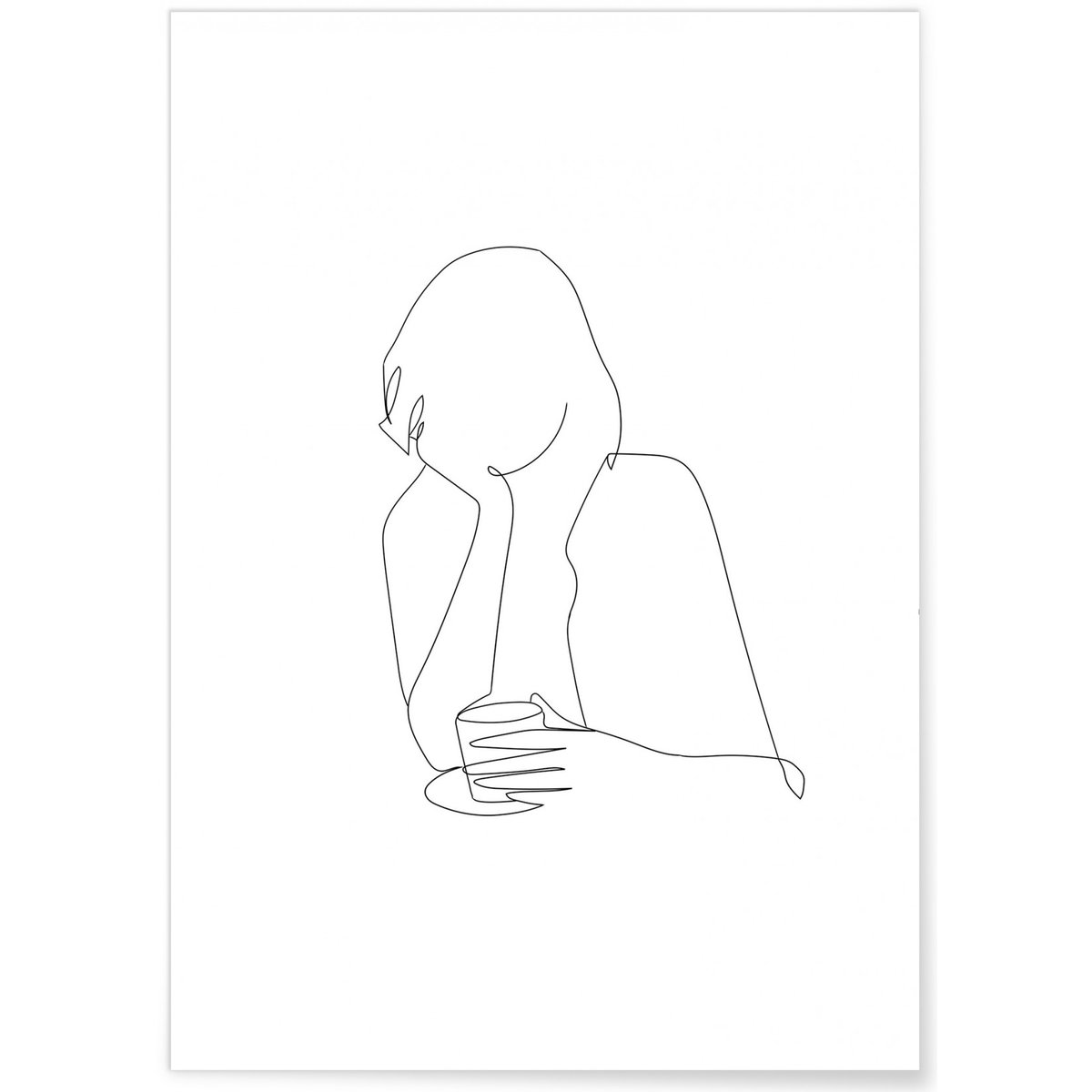 Affiche Line Art Women 8 blanc, L'AFFICHERIE