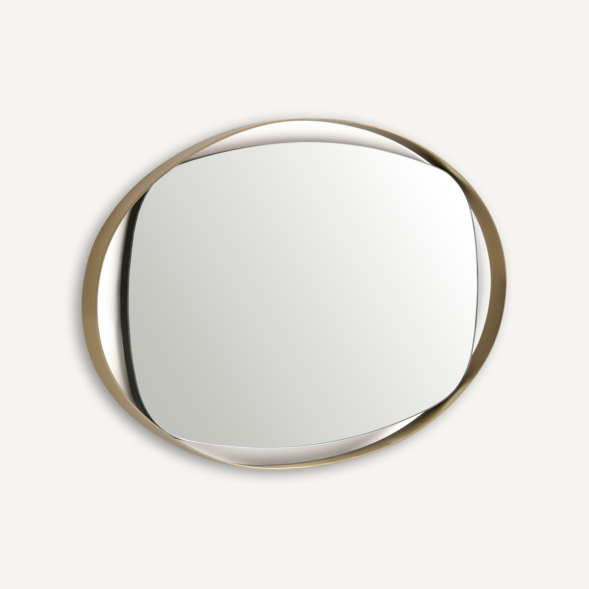Miroir ovale en inox brossé, hauteur 76 cm, AVOLA champagne, AM.PM