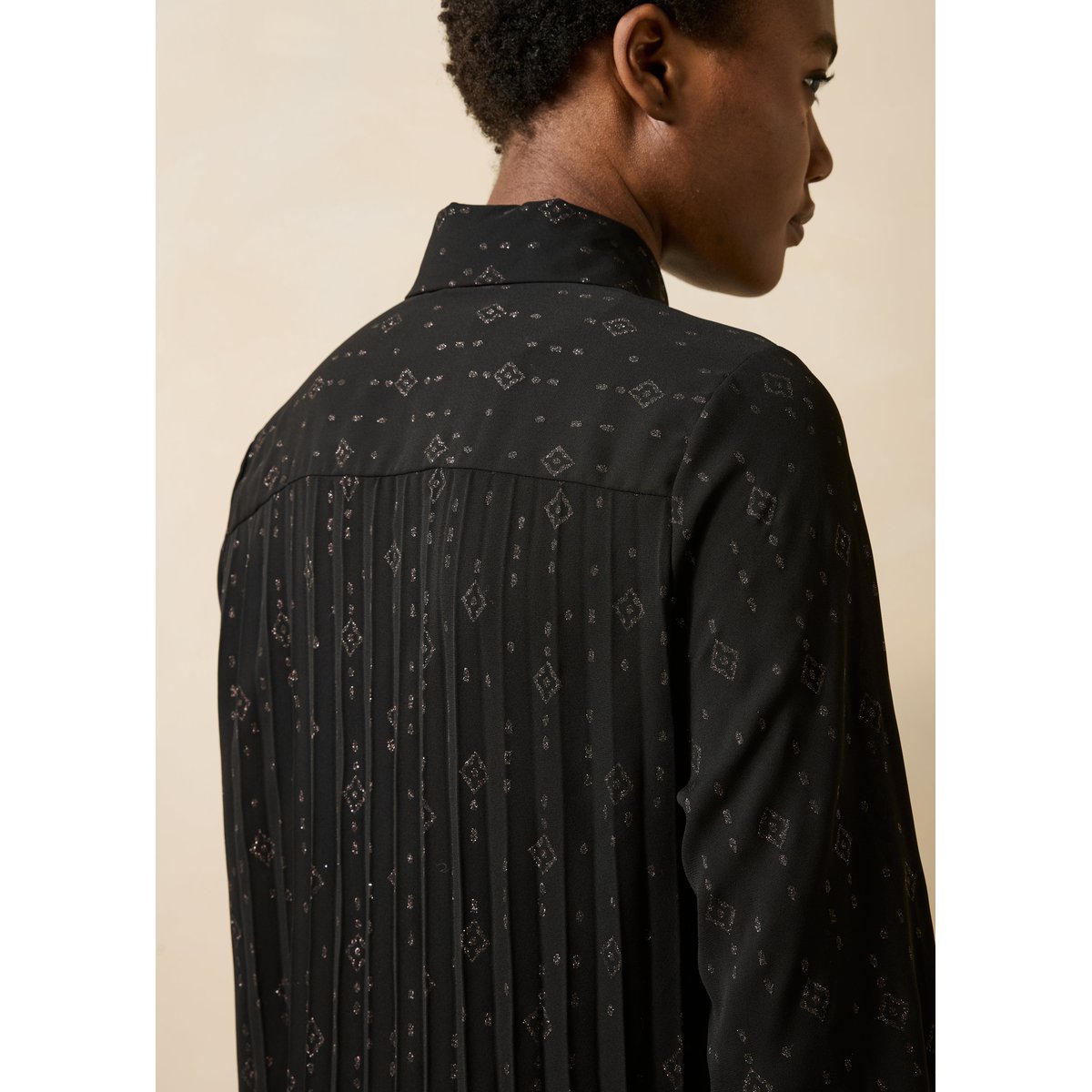 Chemise manches longues à imprimé noir, LA FEE MARABOUTEE