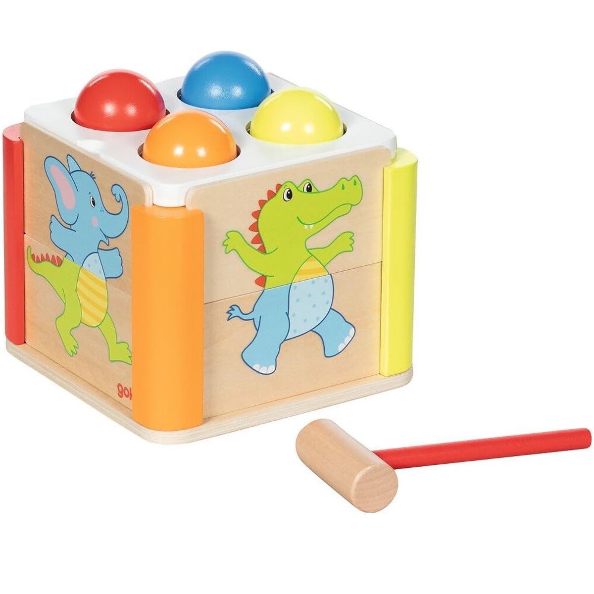 Jeu de maillet arc en ciel beige, GOKI
