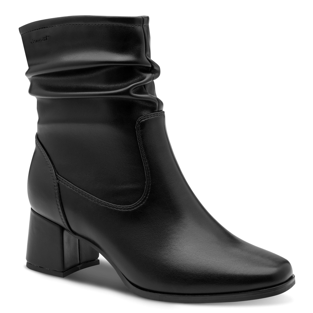 Bottine talon bloc noir nappa, TAMARIS