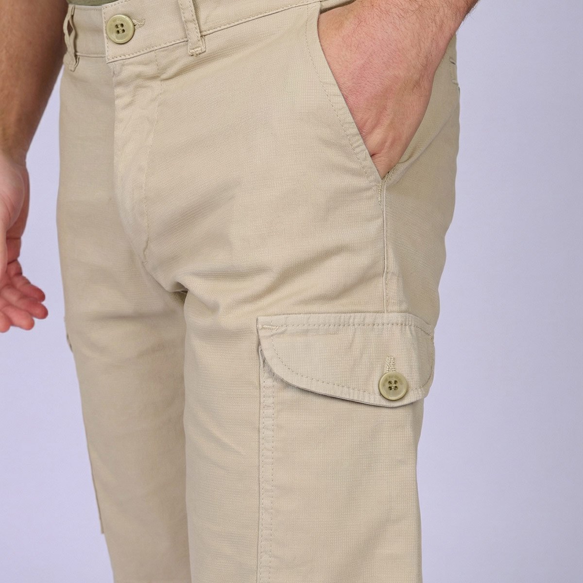 Bermuda cargo Dayton beige, MISE AU GREEN