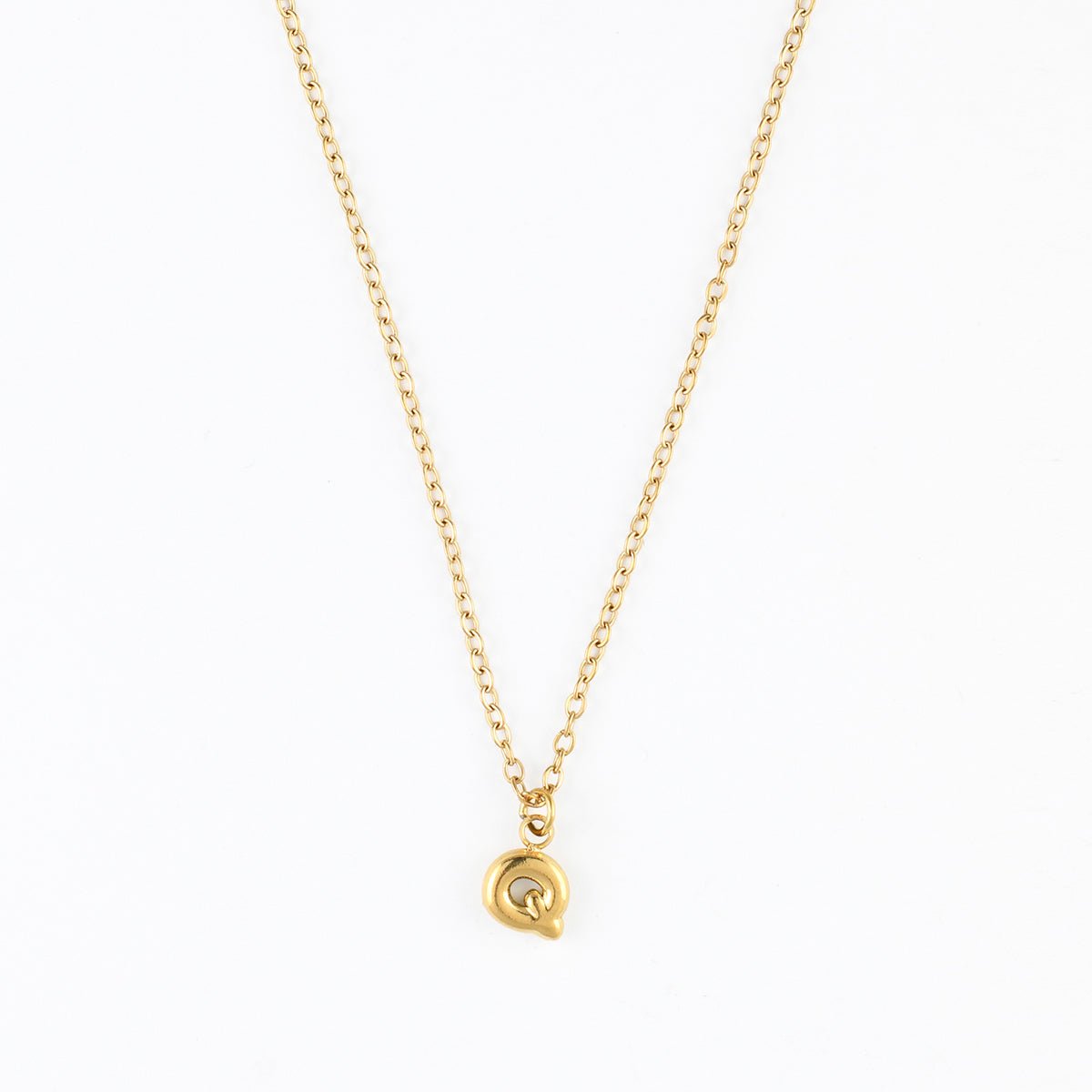 Collier à pendentif lettre Q acier inoxydable doré, BALABOOSTE