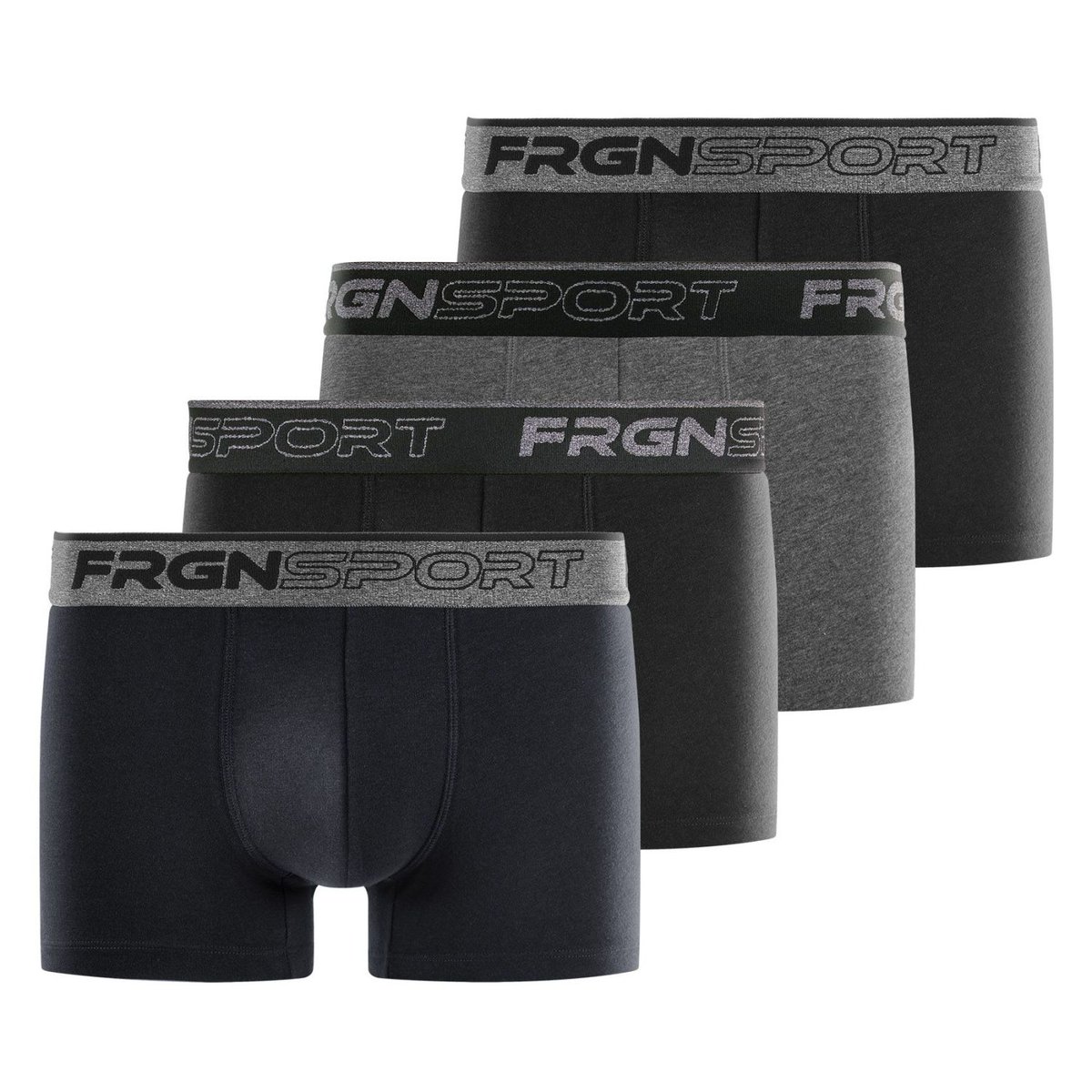 Lot De 4 Boxers Sport Coton noir/gris, FREEGUN