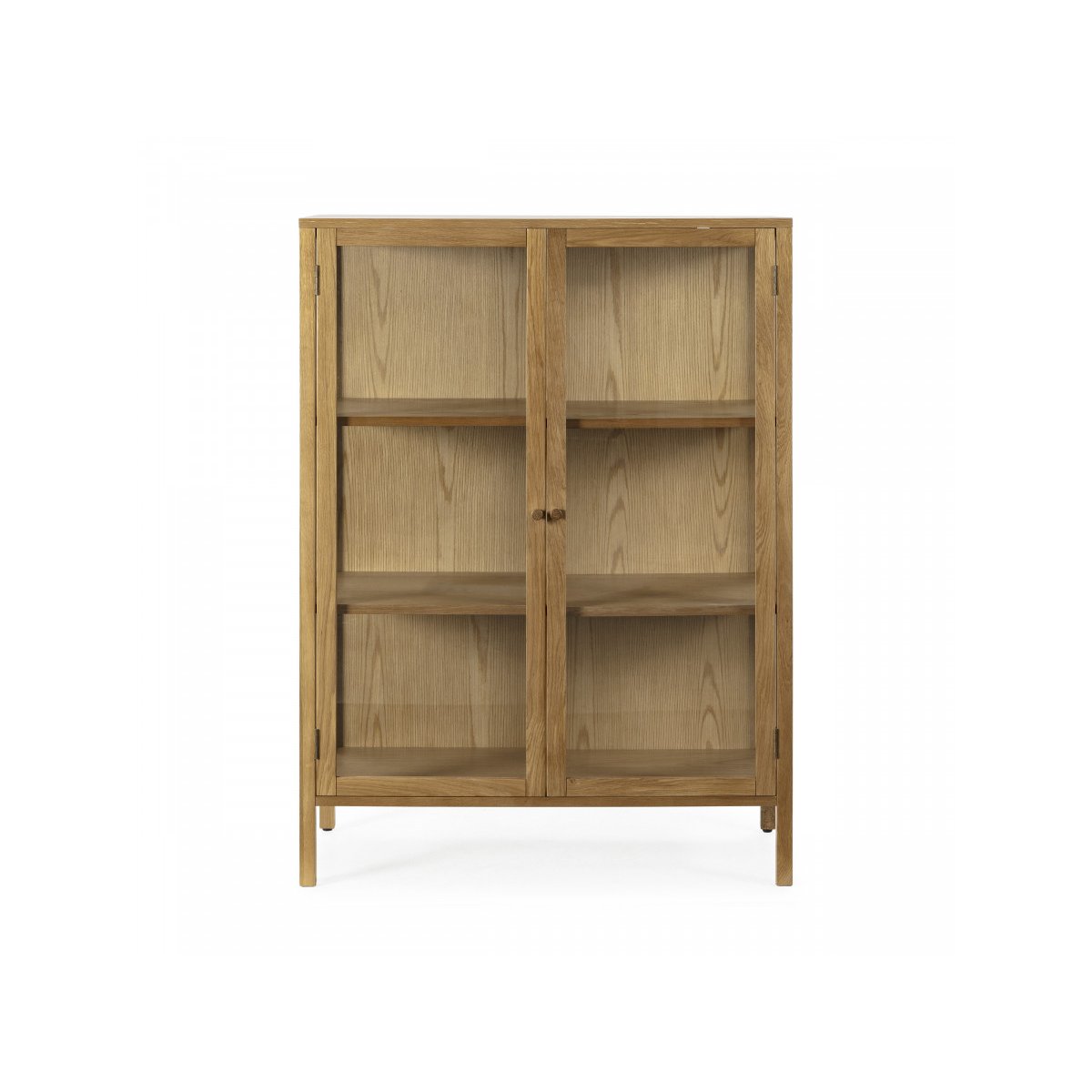 Buffet en placage portes 90 cm, CARMEN marron clair, BOBOCHIC