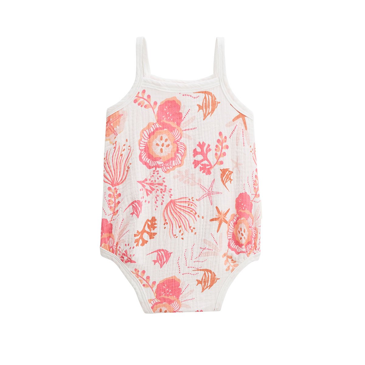 Lot de 2 barboteuses bloomer bébé en gaze de coton Bahamas rose, PETIT BEGUIN