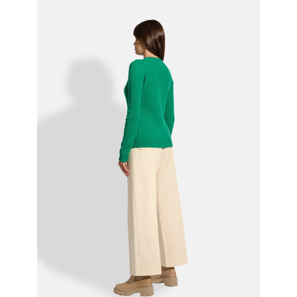Pull Col Rond Menthe Avana vert, JUST CASHMERE