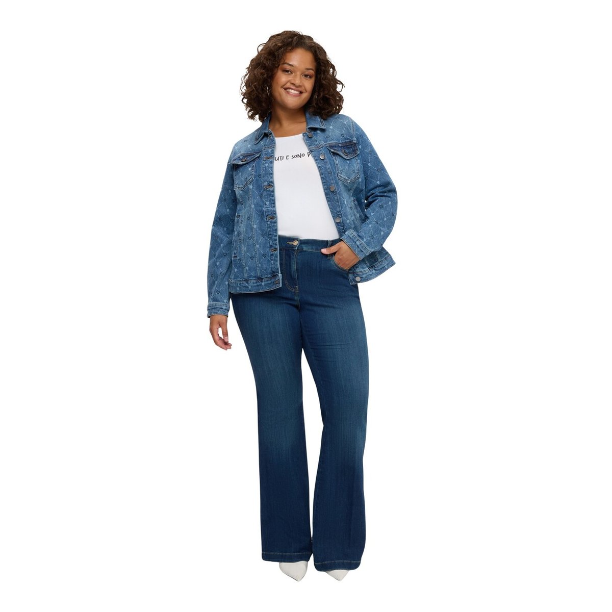 Jean Flare délavage bleu bleu, FIORELLA RUBINO
