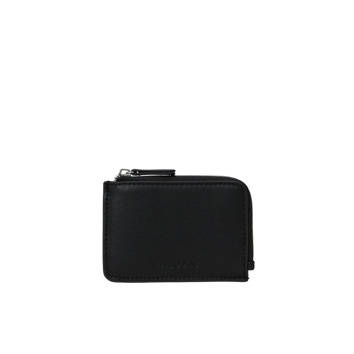 Portefeuille à fermeture éclair, modèle Timon fabriqué à partir d'un substitut de cuir en polyester recyclé noir, MARC O'POLO